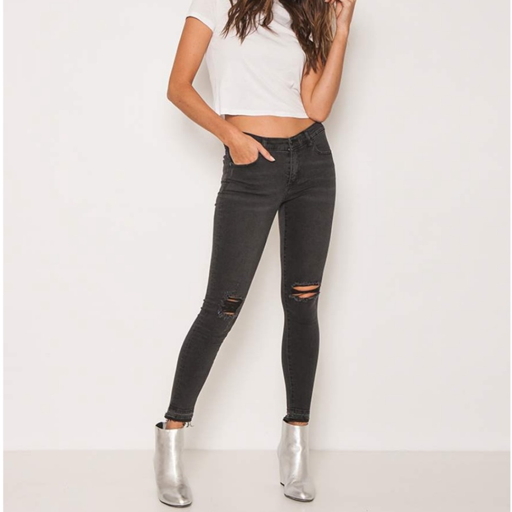 Neon Blonde Faded Black Denim